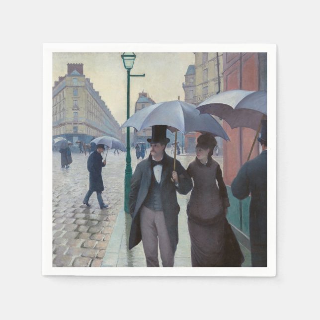 Gustave Caillebotte - Paris Street; Rainy Day Napkins (Front)