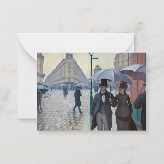 Gustave Caillebotte - Paris Street; Rainy Day Note Card (Front)