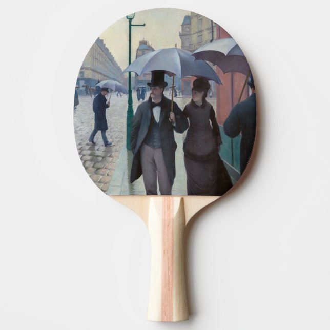 Gustave Caillebotte - Paris Street; Rainy Day Ping Pong Paddle (Front)