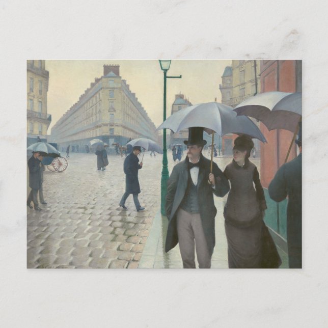 Gustave Caillebotte - Paris Street; Rainy Day Postcard (Front)