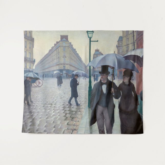Gustave Caillebotte - Paris Street; Rainy Day Tapestry (Front (Horizontal))
