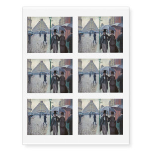 Gustave Caillebotte - Paris Street; Rainy Day Temporary Tattoos
