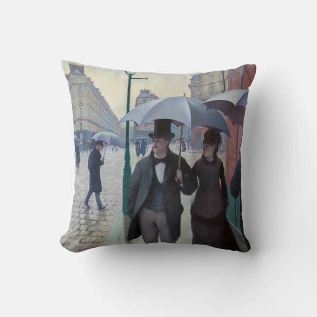 Gustave Caillebotte - Paris Street; Rainy Day Throw Pillow (Front)
