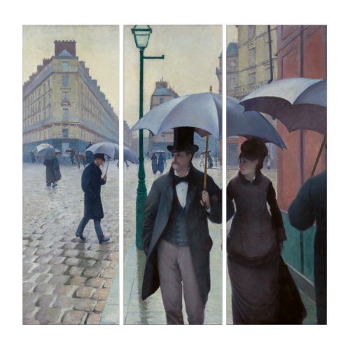 Gustave Caillebotte _ Paris Street Rainy Day Triptych