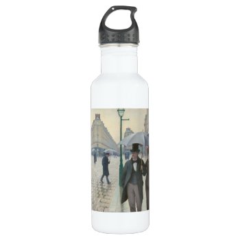 Gustave Caillebotte - Paris Street; Rainy Day Water Bottle by masterpiece_museum at Zazzle