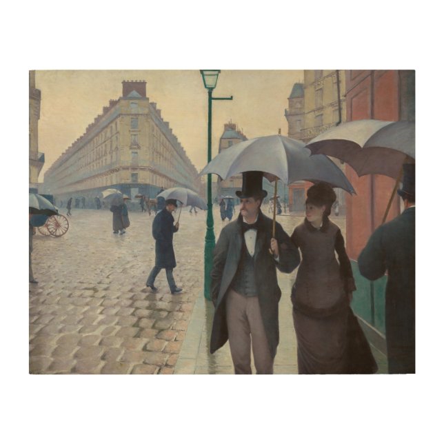 Gustave Caillebotte - Paris Street; Rainy Day Wood Wall Art (Front)