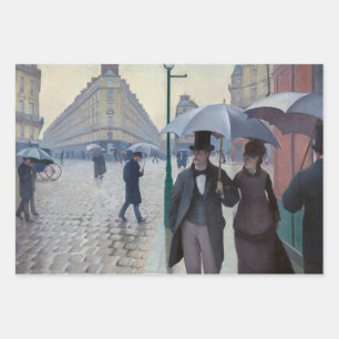 Gustave Caillebotte - Paris Street; Rainy Day Wrapping Paper Sheets