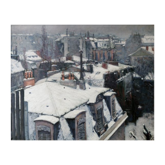 Gustave Caillebotte - Rooftops in the Snow Acrylic Print (Front)