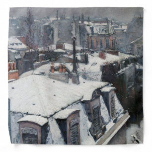 Gustave Caillebotte - Rooftops in the Snow Bandana