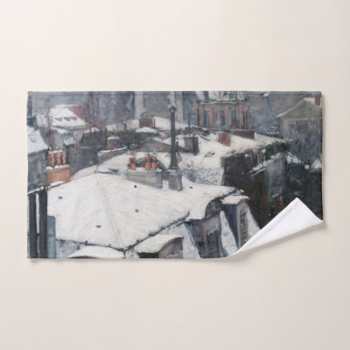 Gustave Caillebotte _ Rooftops in the Snow Bath Towel Set