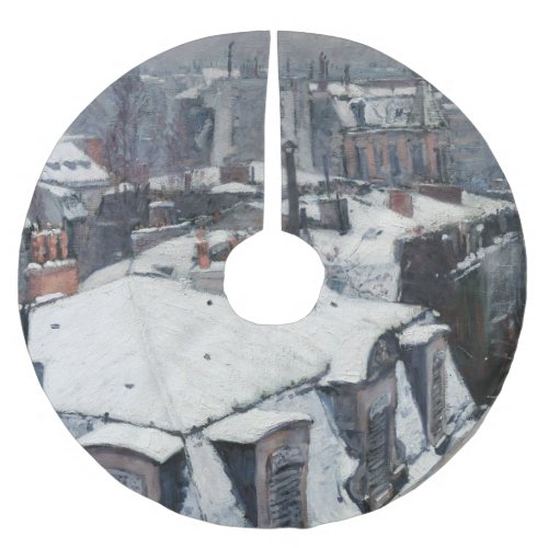 Gustave Caillebotte _ Rooftops in the Snow Brushed Polyester Tree Skirt