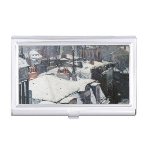 Gustave Caillebotte _ Rooftops in the Snow Business Card Case