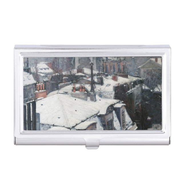 Gustave Caillebotte - Rooftops in the Snow Business Card Case (Front)