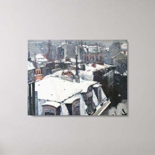 Gustave Caillebotte _ Rooftops in the Snow Canvas Print