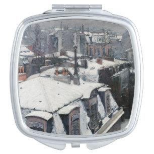 Gustave Caillebotte - Rooftops in the Snow Compact Mirror