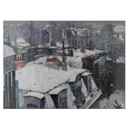 Gustave Caillebotte _ Rooftops in the Snow Cutting Board