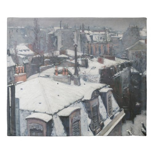 Gustave Caillebotte _ Rooftops in the Snow Duvet Cover