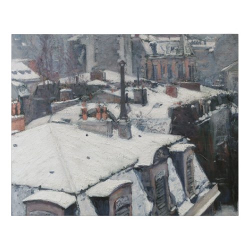 Gustave Caillebotte _ Rooftops in the Snow Faux Canvas Print