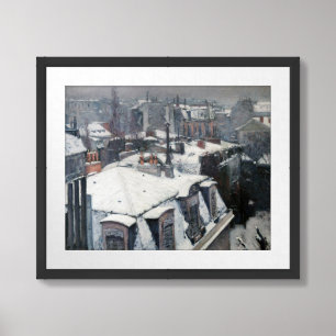 Gustave Caillebotte - Rooftops in the Snow Framed Art