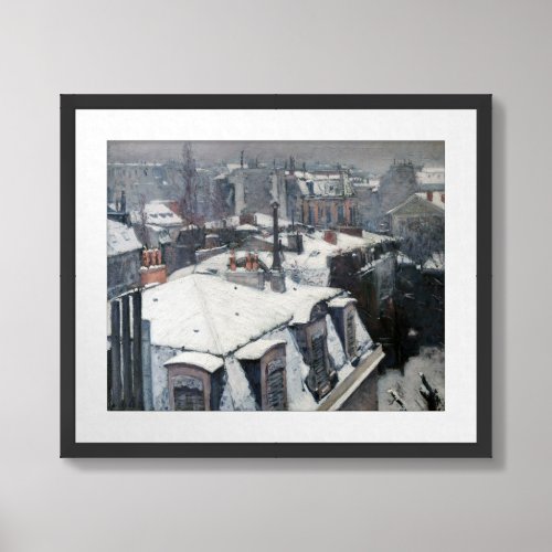 Gustave Caillebotte _ Rooftops in the Snow Framed Art