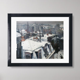 Gustave Caillebotte - Rooftops in the Snow Framed Art