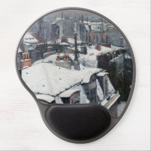Gustave Caillebotte - Rooftops in the Snow Gel Mouse Pad