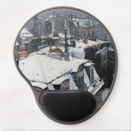Gustave Caillebotte _ Rooftops in the Snow Gel Mouse Pad