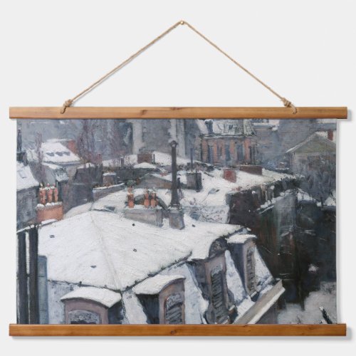 Gustave Caillebotte _ Rooftops in the Snow Hanging Tapestry
