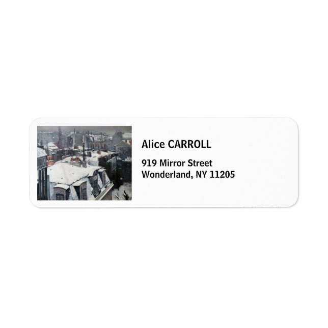 Gustave Caillebotte - Rooftops in the Snow Label (Front)