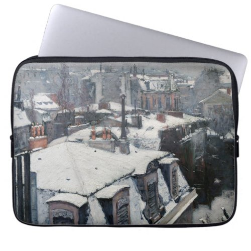 Gustave Caillebotte _ Rooftops in the Snow Laptop Sleeve