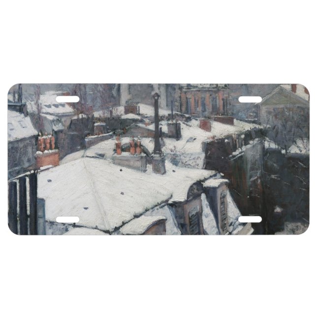 Gustave Caillebotte - Rooftops in the Snow License Plate (Front)