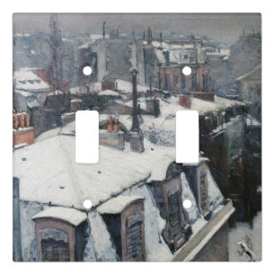 Gustave Caillebotte - Rooftops in the Snow Light Switch Cover