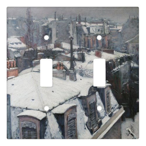 Gustave Caillebotte _ Rooftops in the Snow Light Switch Cover
