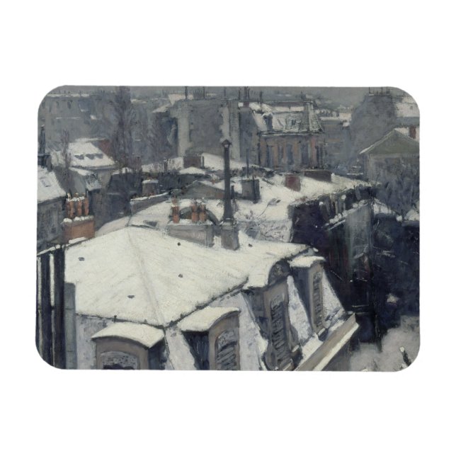 Gustave Caillebotte - Rooftops in the Snow Magnet (Horizontal)
