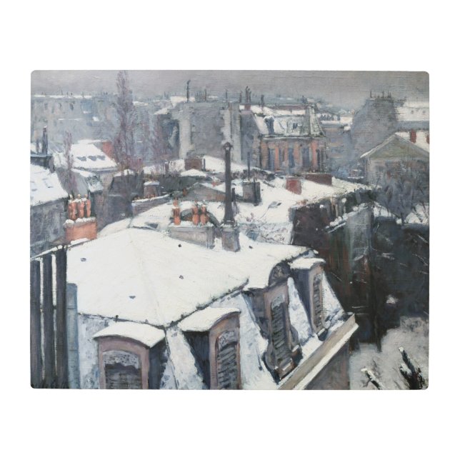 Gustave Caillebotte - Rooftops in the Snow Metal Print (Front)