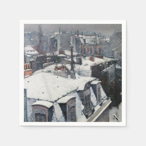 Gustave Caillebotte _ Rooftops in the Snow Napkins