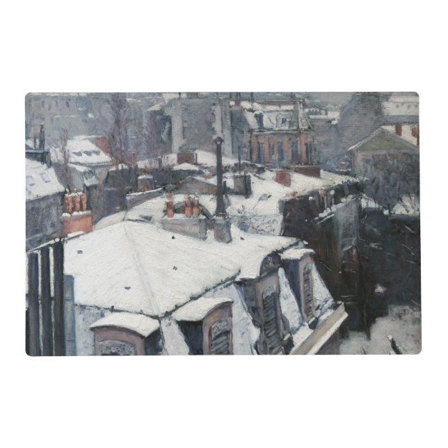 Gustave Caillebotte - Rooftops in the Snow Placemat (Front)