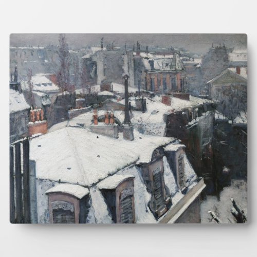 Gustave Caillebotte _ Rooftops in the Snow Plaque