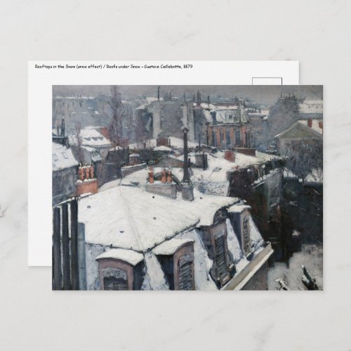 Gustave Caillebotte _ Rooftops in the Snow Postcard