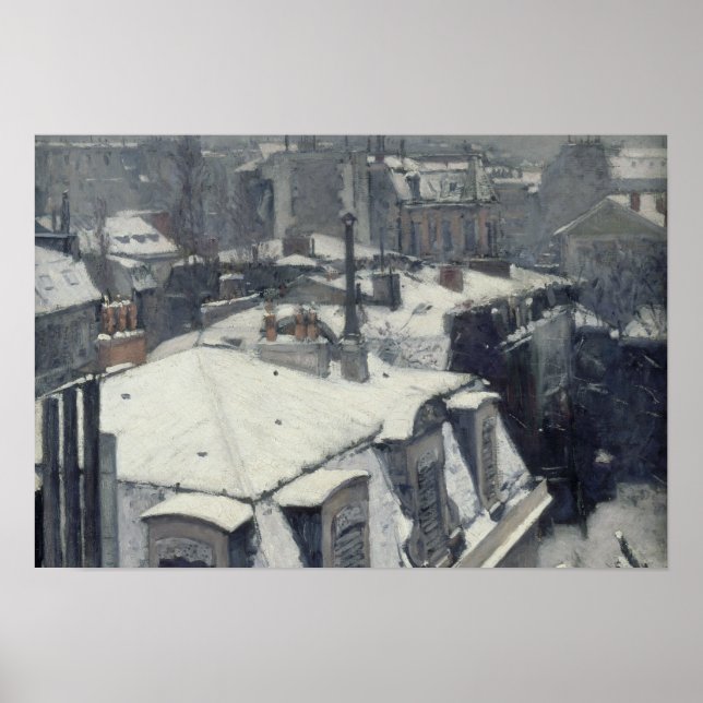 Gustave Caillebotte - Rooftops in the Snow Poster (Front)