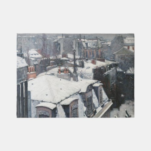 Gustave Caillebotte _ Rooftops in the Snow Rug