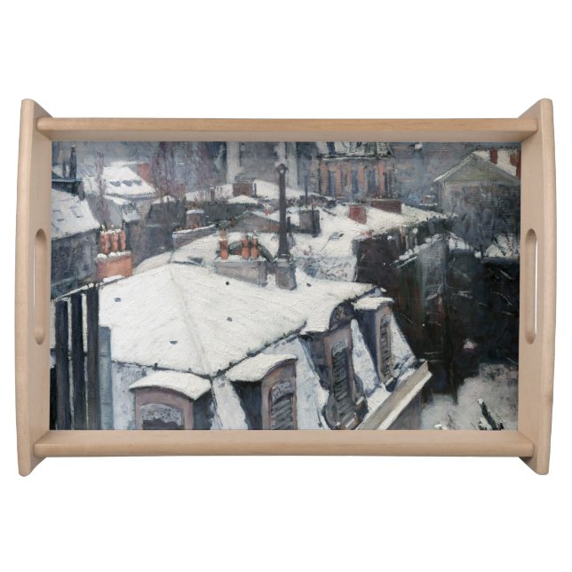 Gustave Caillebotte - Rooftops in the Snow Serving Tray (Front)
