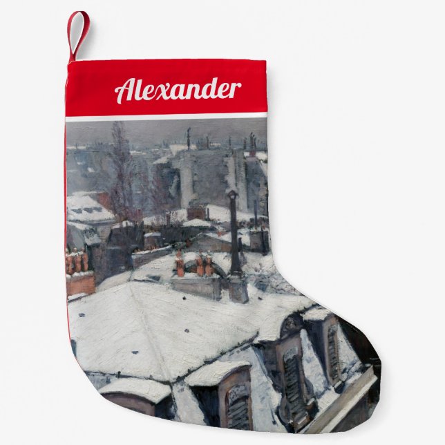 Gustave Caillebotte - Rooftops in the Snow Small Christmas Stocking (Front)