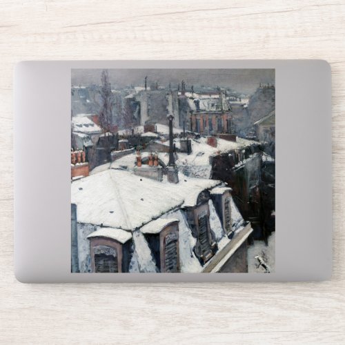 Gustave Caillebotte _ Rooftops in the Snow Sticker