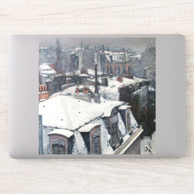 Gustave Caillebotte - Rooftops in the Snow Sticker (Computer)