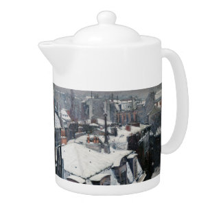 Gustave Caillebotte - Rooftops in the Snow Teapot