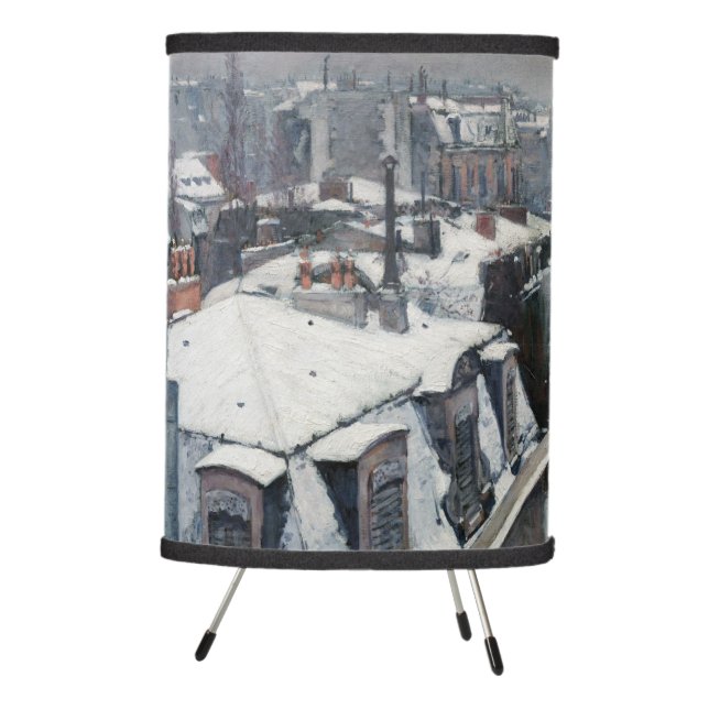 Gustave Caillebotte - Rooftops in the Snow Tripod Lamp (Right)
