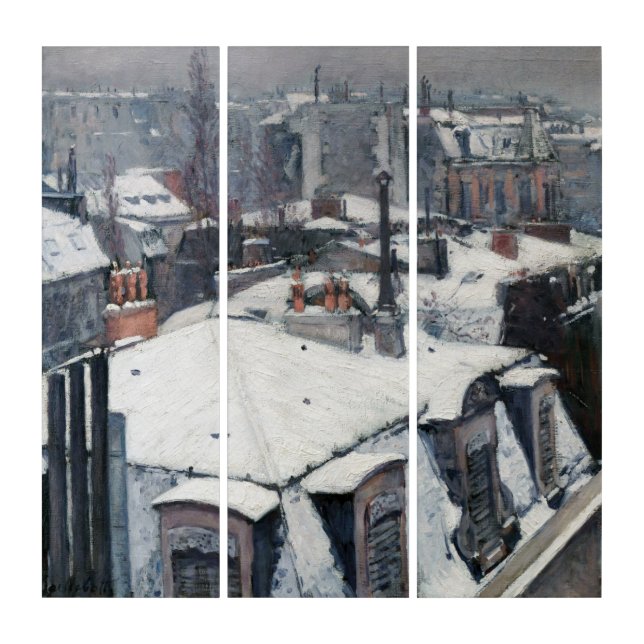 Gustave Caillebotte - Rooftops in the Snow Triptych (Front)