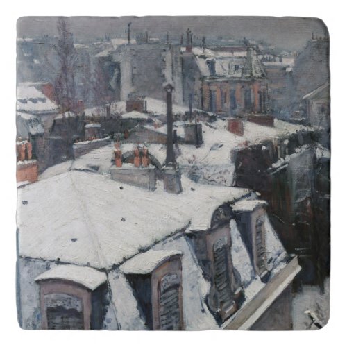 Gustave Caillebotte _ Rooftops in the Snow Trivet