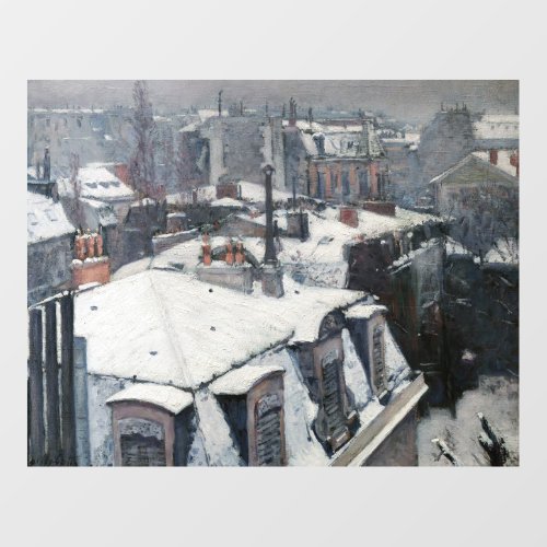 Gustave Caillebotte _ Rooftops in the Snow Wall Decal
